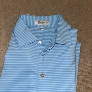Peter Millar Light Blue Striped Casual Shirt Sz Small